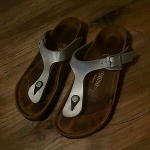Birkenstock Gizeh Silver Sandals
